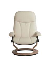Barker and Stonehouse Consul Medium Classic Chair And Footstool, Cream in Neutral - thumbnail 2