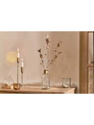 Nkuku Chara Large Hammered Bottle Decorative in Brass - thumbnail 3