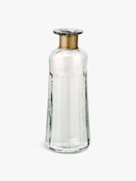 Nkuku Chara Large Hammered Bottle Decorative in Brass