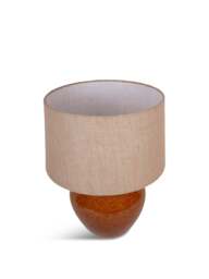Libra Interiors Aubrey Terracotta Ceramic Lamp With Hessian Shade Large E27 60W in Brown, Wood/Metal