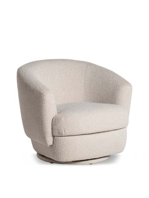 Barker and Stonehouse Arman Boucle Swivel Armchair in Neutral - image 1