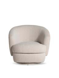 Barker and Stonehouse Arman Boucle Swivel Armchair in Neutral - thumbnail 2