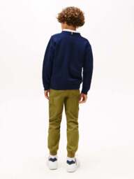 Tommy Hilfiger Varsity Logo Print Crew Neck Sweatshirt in Dark Night Navy, Wood/Metal, Size 16 YEARS - thumbnail 4