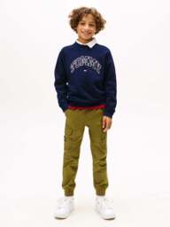 Tommy Hilfiger Varsity Logo Print Crew Neck Sweatshirt in Dark Night Navy, Wood/Metal, Size 16 YEARS - thumbnail 2