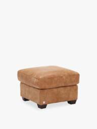 Barker and Stonehouse New Houston Footstool in Hewlett Ranch, Leather