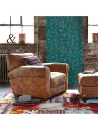 Barker and Stonehouse New Houston Footstool in Hewlett Ranch, Leather - thumbnail 2