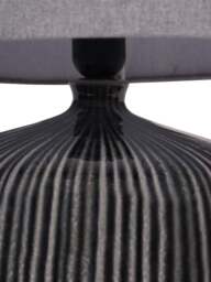 Libra Interiors Bruno Ceramic Table Lamp Charcoal With Shade E27 60W in Black, Wood/Metal - thumbnail 2