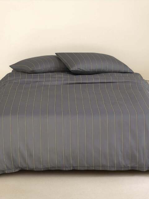 BOSS Home Bray Fitted Sheet Black in Black - Ebony, Cotton, Size King - image 1