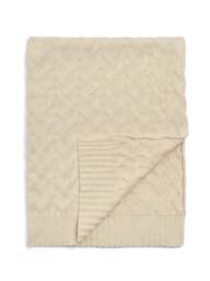 Mamas & Papas Knitted Duckling Print Cable Blanket in Cream, Cotton - thumbnail 1