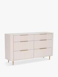 Barker and Stonehouse Lucia 6 Drawer Wide Chest in White Mahogany - thumbnail 1