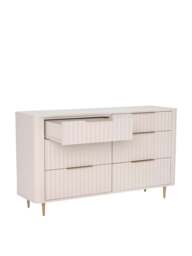 Barker and Stonehouse Lucia 6 Drawer Wide Chest in White Mahogany - thumbnail 3