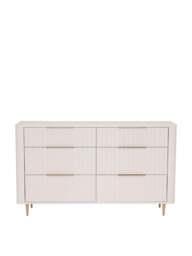 Barker and Stonehouse Lucia 6 Drawer Wide Chest in White Mahogany - thumbnail 2