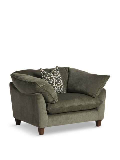 Barker and Stonehouse Orion Fabric Fabric Snuggle Chair in Green, Size 2 Seater - image 1