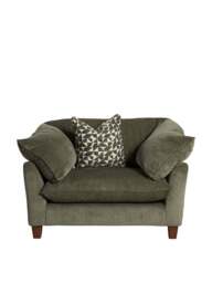 Barker and Stonehouse Orion Fabric Fabric Snuggle Chair in Green, Size 2 Seater - thumbnail 2