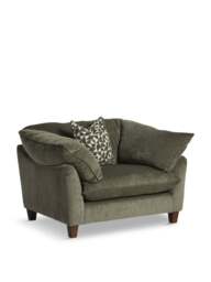 Barker and Stonehouse Orion Fabric Fabric Snuggle Chair in Green, Size 2 Seater - thumbnail 1