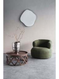 Libra Interiors Organic Metal Framed Mirror Oak Wood Finish Medium in Brown, Size 80x78x6 - thumbnail 4