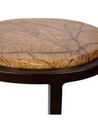 Libra Interiors Iota Accent Table Frame in Forest Brown Marble Smoked Gold, Wood/Metal - thumbnail 4