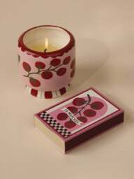 Designworks Inc A Dopo Tomato Vine Ceramic Candle in Pink, Size 226g - thumbnail 3