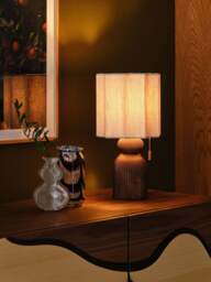 Heal's Armitage Table Lamp Walnut in Dark Wood, Linen - thumbnail 2