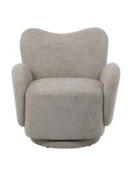 Libra Interiors Casa Upholstered Swivel Chair in Mink, Size 82x65x80 - thumbnail 4