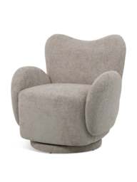 Libra Interiors Casa Upholstered Swivel Chair in Mink, Size 82x65x80