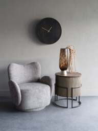 Libra Interiors Casa Upholstered Swivel Chair in Mink, Size 82x65x80 - thumbnail 2