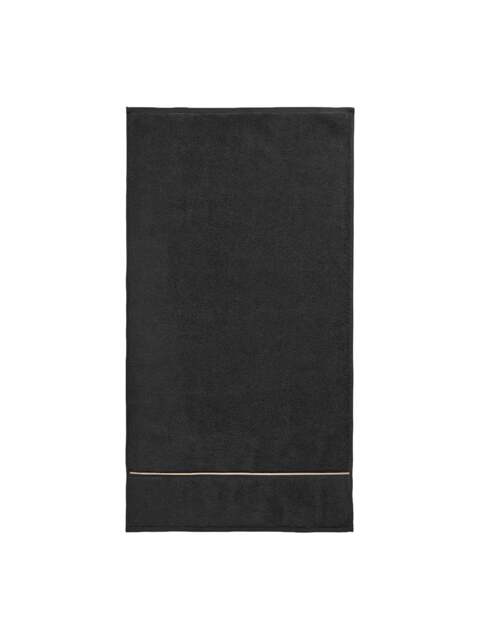 TURNER BIANCA Zero Twist Satin Stitch Cotton Bath Towel in Black, Cotton/Satin - image 1