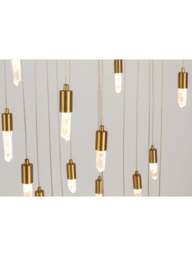 Heal's Rock Crystal Led Chandelier Brushed in Gold, Size 50x50x50 - thumbnail 3