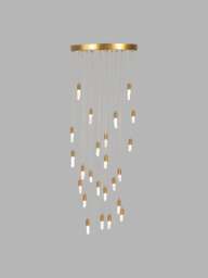 Heal's Rock Crystal Led Chandelier Brushed in Gold, Size 50x50x50 - thumbnail 2