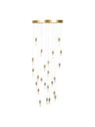 Heal's Rock Crystal Led Chandelier Brushed in Gold, Size 50x50x50 - thumbnail 1