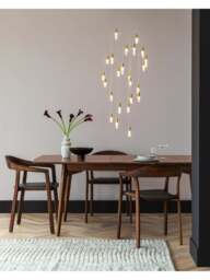 Heal's Rock Crystal Led Chandelier Brushed in Gold, Size 50x50x50 - thumbnail 4