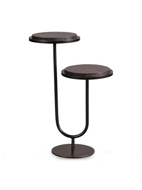 Libra Interiors Marco Accent Table Walnut Brown in Walnut Brown/Dark Bronze - image 1