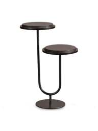 Libra Interiors Marco Accent Table Walnut Brown in Walnut Brown/Dark Bronze