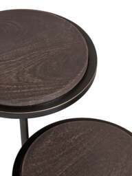 Libra Interiors Marco Accent Table Walnut Brown in Walnut Brown/Dark Bronze - thumbnail 4
