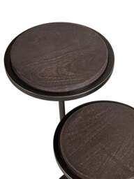 Libra Interiors Marco Accent Table Walnut Brown in Walnut Brown/Dark Bronze - thumbnail 2