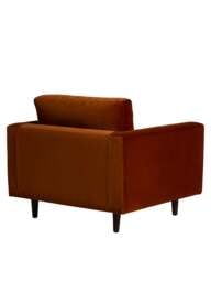 Barker and Stonehouse Hemingway Burnt Velvet Armchair in Orange - thumbnail 3