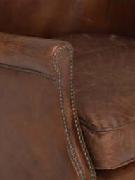Barker and Stonehouse Cavendish Armchair, Vintage Cigar in Brown Leather - thumbnail 5