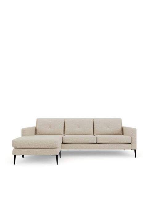 Heal's Brunel Tessuta Large Corner Chaise Sofa in Oatmeal, Wood/Metal