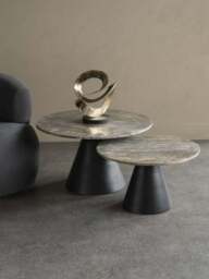 Libra Interiors Clifton Ii Charcoal Black And Dark Travertine Coffee Table in Grey, Size 299x60x60 - thumbnail 2