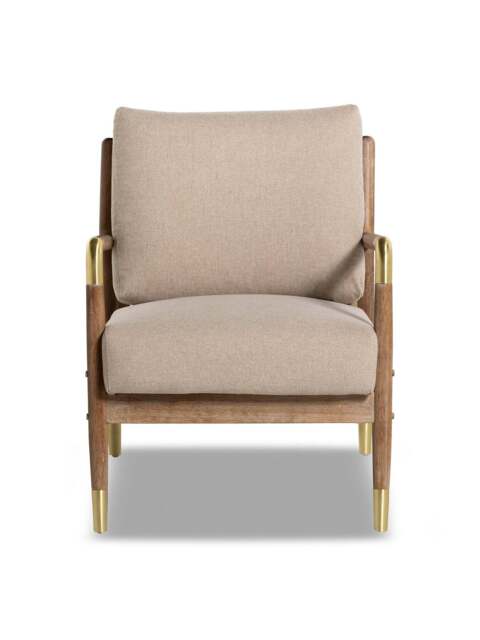 Barker and Stonehouse Tarron Fabric Accent Chair With Wood Frame in Neutral - image 1