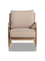 Barker and Stonehouse Tarron Fabric Accent Chair With Wood Frame in Neutral - thumbnail 1