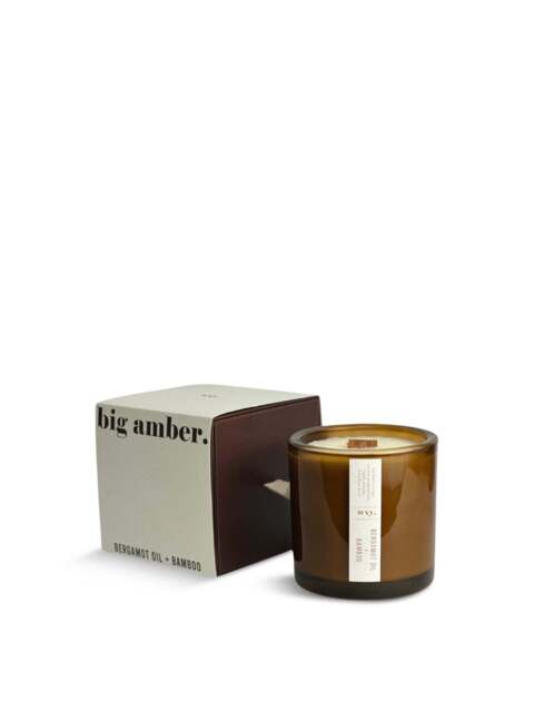 wxy Bamboo & Bergamot Oil Amber/ Umbra Candle, Size 350g