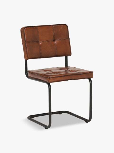 Barker and Stonehouse Byron Dining Chair, Light in Brown, Leather - image 1