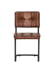 Barker and Stonehouse Byron Dining Chair, Light in Brown, Leather - thumbnail 2