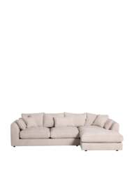 Barker and Stonehouse Harrington Plush Velvet Large Right Hand Corner Sofa in Neutral - thumbnail 2