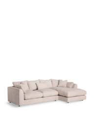 Barker and Stonehouse Harrington Plush Velvet Large Right Hand Corner Sofa in Neutral - thumbnail 3