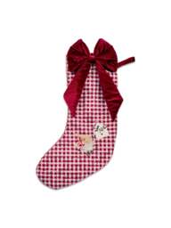 Mamas & Papas Large Gingham Christmas Stocking Beige - thumbnail 1