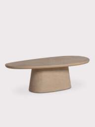 Barker and Stonehouse Capella Faux Stone Oval Coffee Table in Neutral - thumbnail 4