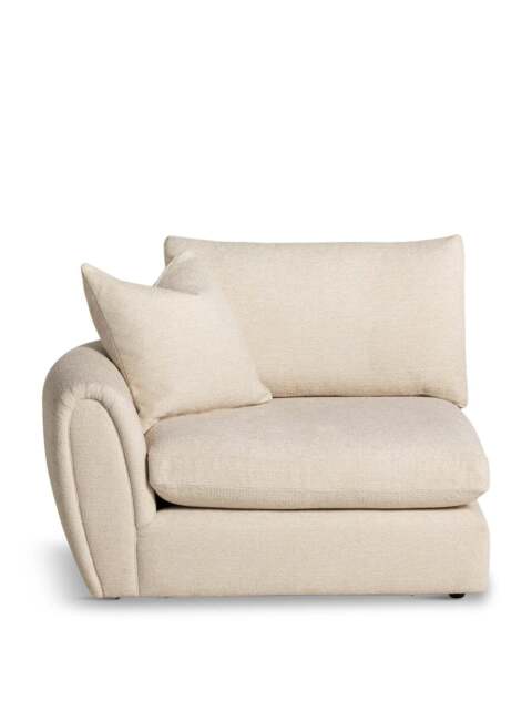 Barker and Stonehouse Damaris Fabric Modular 1 Seat Sofa Unit With Left Ar in Neutral - image 1
