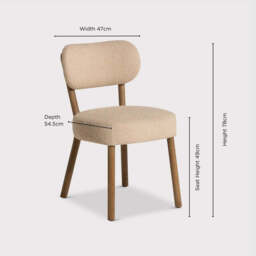 Barker and Stonehouse Dove Boucle Dining Chair in Neutral - thumbnail 2